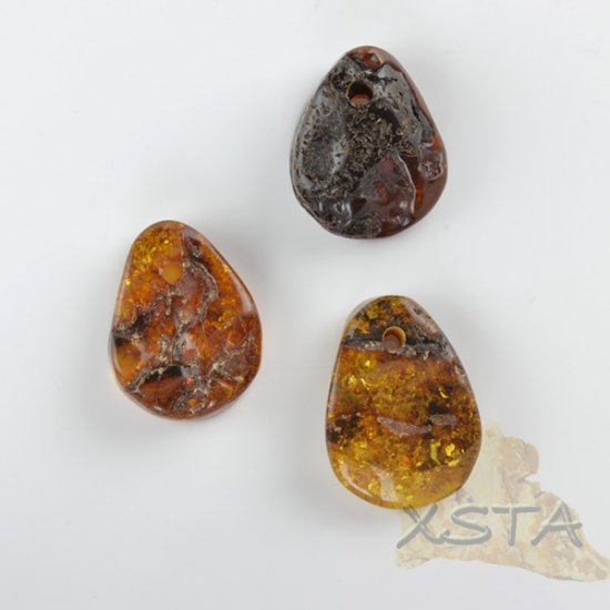 Brown amber medallions 3 units